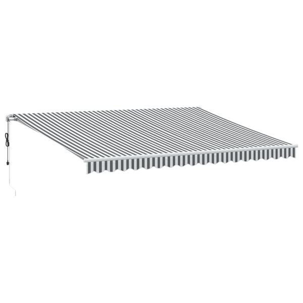 vidaXL Markise Automatisch mit LED Anthrazit & Wei&szlig; 450x350 cm