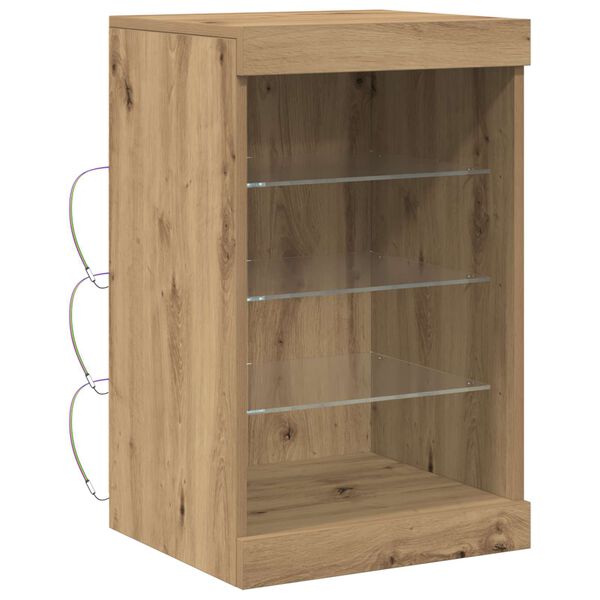 vidaXL LED-Sideboard Artisan-Eiche 41 x 37 x 67 cm Holzwerkstoff