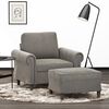 vidaXL Sessel mit Hocker Hellgrau 60 cm Samt