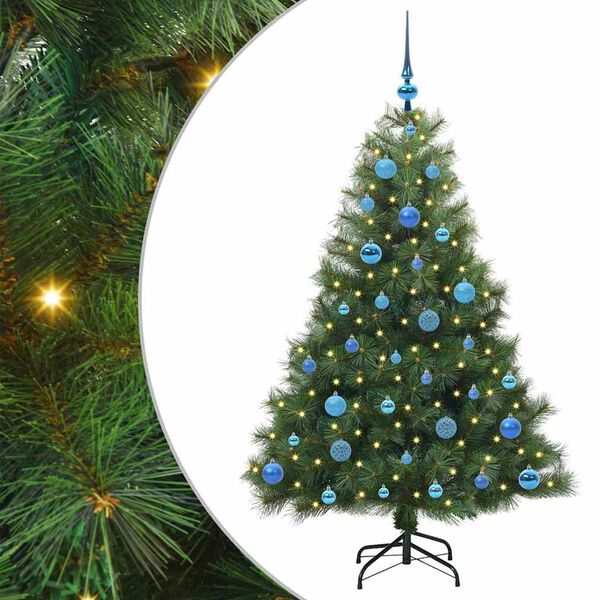 vidaXL K&uuml;nstlicher Weihnachtsbaum mit 150 LEDs Gr&uuml;n 150 cm PE und PVC