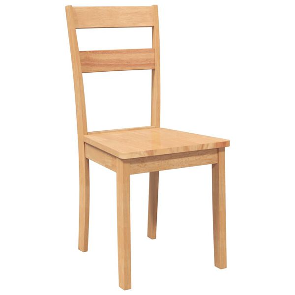 vidaXL Esszimmerstühle 2 Stk. Natur Massivholz Gummibaum