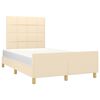 vidaXL Bettgestell ohne Matratze Creme 120x190 cm Stoff