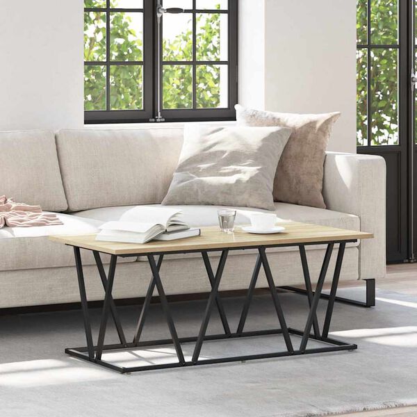 vidaXL Couchtisch Sonoma-Eiche 100 x 50 x 40 cm Sperrholz und Metall