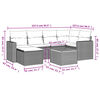 vidaXL 7-tlg. Garten-Sofagarnitur mit Kissen Beige Poly Rattan
