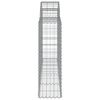 vidaXL Gabionen mit Hochbogen 4 Stk. 200x30x100/120cm Verzinktes Eisen
