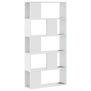 vidaXL B&uuml;cherregal 5 B&ouml;den Wei&szlig; 80,5x23,5x162,5 cm Holzwerkstoff