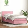 vidaXL Boxspringbett mit Matratze Rosa 90x220 cm Samt