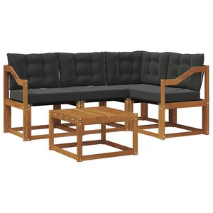 vidaXL Outdoor-Sofagarnitur 5 stk. Nat&uuml;rlich und Schwarz