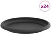 vidaXL Runde Blumenplatte 24 pcs Schwarz &Oslash; 17,5 x 2 cm Kunststoff