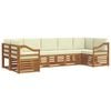 vidaXL Outdoor-Sofagarnitur 7 stk. Natur und Creme