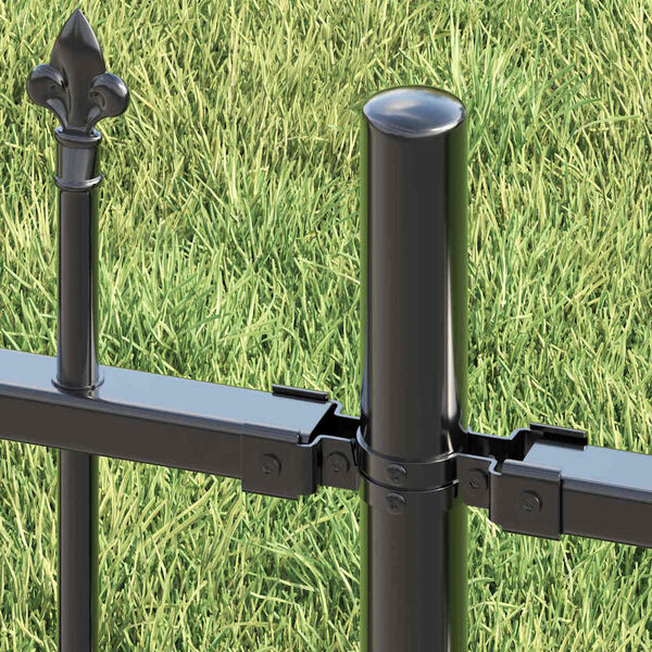 vidaXL Gartenzaun Grau 240 x 140 cm Pulverbeschichteter Stahl