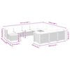 vidaXL 11-tlg. Garten-Sofagarnitur mit Kissen Grau Poly Rattan