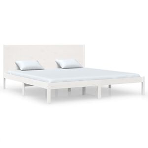 vidaXL Massivholzbett ohne Matratze Wei&szlig; 200x200 cm Kiefernholz