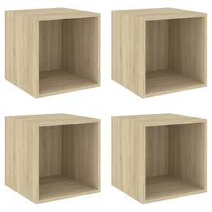vidaXL Wandschr&auml;nke 4 Stk. Sonoma-Eiche 37x37x37 cm Holzwerkstoff