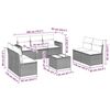vidaXL 8-tlg. Garten-Sofagarnitur mit Kissen Schwarz Poly Rattan
