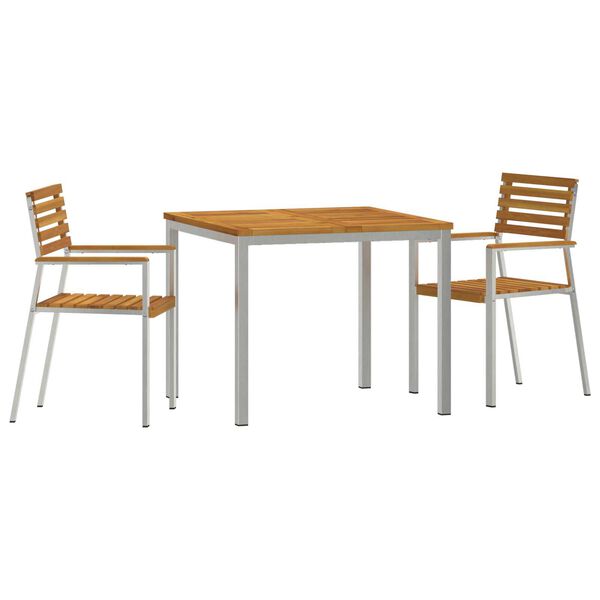vidaXL Garten Essgruppe 3 pcs Braun Massivholz Akazie