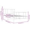 vidaXL Bettgestell mit Kopf- und Fu&szlig;teil Metall Wei&szlig; 90x200 cm