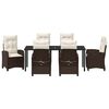 vidaXL Garten Essgruppe mit Kissen 7 pcs Braun Poly-Rattan