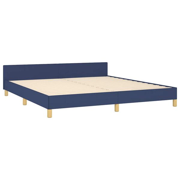 vidaXL Bettgestell mit Kopfteil ohne Matratze Blau 180x200 cm Stoff