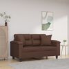 vidaXL 2-Sitzer-Sofa mit Kissen Braun 120 cm Kunstleder