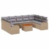 vidaXL Gartensofa-set 10 stk. Beige Poly-Rattan