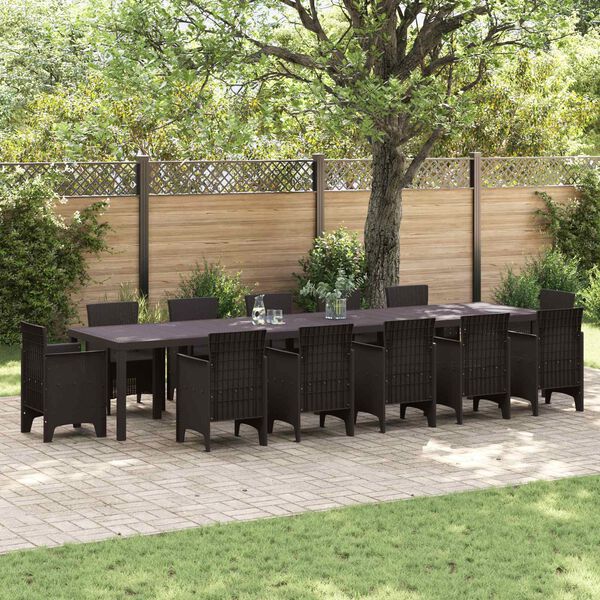 vidaXL Gartentisch Braun 400 x 100 x 73 cm Poly-Rattan