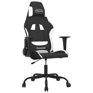 vidaXL Gaming-Stuhl Schwarz und Wei&szlig; Stoff