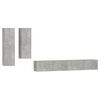 vidaXL 4-tlg. TV-Schrank-Set Betongrau Holzwerkstoff