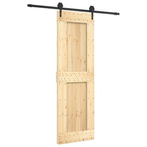 vidaXL Schiebet&uuml;r Nat&uuml;rlich und Schwarz 70 x 210 cm Massivkiefer
