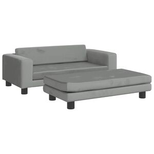 vidaXL Hundebett mit Verl&auml;ngerung Hellgrau 100x50x30 cm Samt
