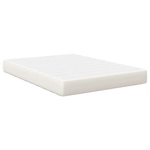 vidaXL Bettmatratze mit Matratze Creme 160 x 200 cm Stoff