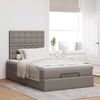 vidaXL Ottoman-Bett mit Matratze & LEDs Taupe 120x190 cm Stoff