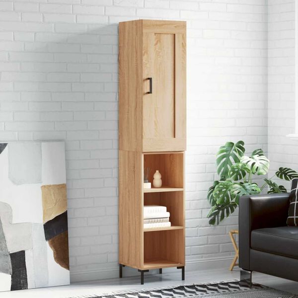 vidaXL Highboard Sonoma-Eiche 34,5x34x180 cm Holzwerkstoff
