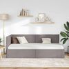 vidaXL Eckbettgestell mit Kopfteil Taupe 90 x 200 cm Samt
