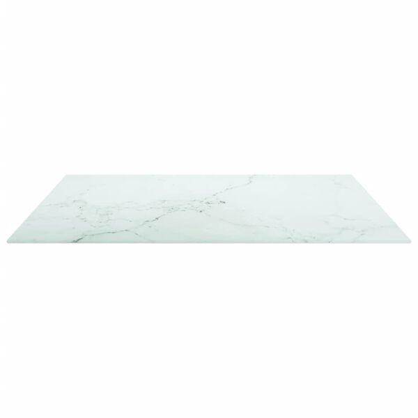 vidaXL Tischplatte Wei&szlig; 80x80 cm 6 mm Hartglas in Marmoroptik