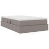 vidaXL Aufbewahrungsbett mit Matratze Taupe 120 x 190 cm Polyester