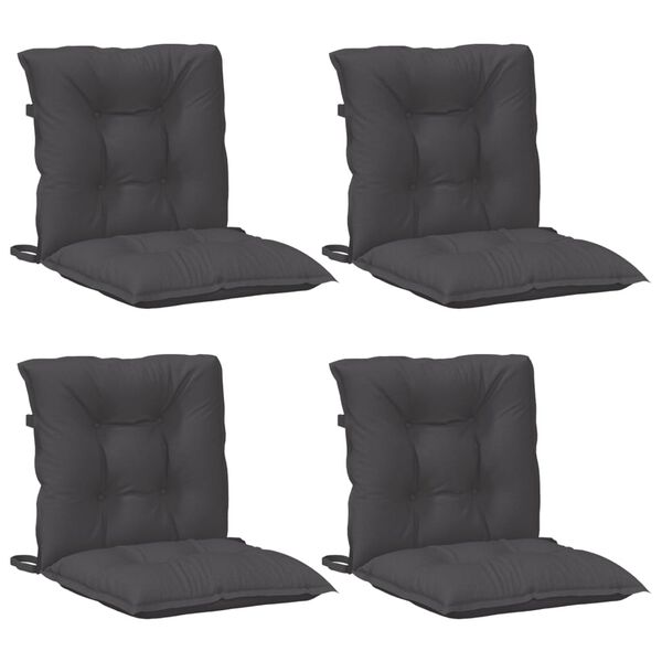 vidaXL Niedriglehner-Auflagen 4 Stk Melange Anthrazit 100x50x7cm Stoff