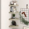 vidaXL Eck-Schweberegale 4 Stk. Eichen-Optik 25x25x3,8 cm MDF