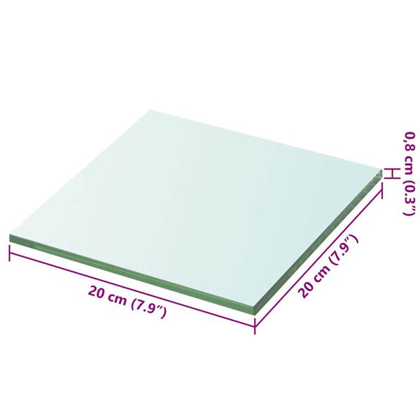 vidaXL Regalb&ouml;den 2 Stk. Glas Transparent 20x20 cm