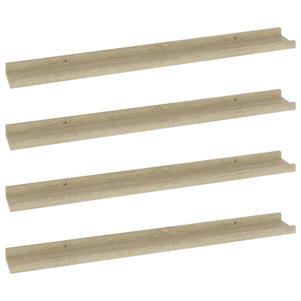 vidaXL Wandregale 4 Stk. Sonoma-Eiche 80x9x3 cm