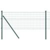 vidaXL Zaun mit Pfosten Gr&uuml;n 0,4 x 50 m Stahl und PVC