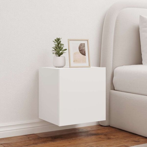 vidaXL TV-Wandschrank mit LED-Leuchten Wei&szlig; 40,5x35x40 cm