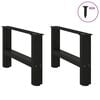 vidaXL Couchtischbeine Schwarz 2 Stk. 50x(30-31) cm Stahl