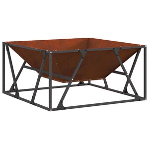 vidaXL Feuerstelle Braun 80 x 80 x 40 cm Wetterfeststahl
