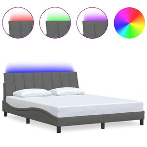 vidaXL Bettgestell ohne Matratze "Hanko" Dunkelgrau 160x200 cm Stoff