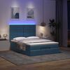 vidaXL Ottoman-Bett mit Matratzen & LEDs Dunkelblau 140x190 cm Samt