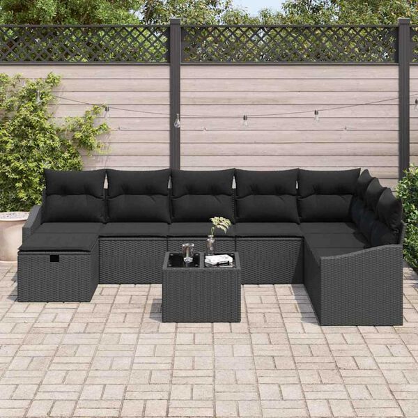 vidaXL Sofa Set mit Kissen 8 pcs Poly-Rattan