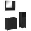 vidaXL Badezimmerm&ouml;bel-Set 3 pcs Schwarz Holzwerkstoff & Metall
