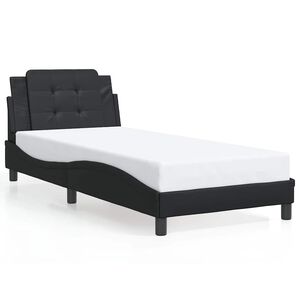 vidaXL Bettgestell ohne Matratze "Zadar" Schwarz 90x190 cm Kunstleder