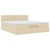 vidaXL Ottomane Bett mit Matratze & LEDs Creme 180x200 cm Stoff